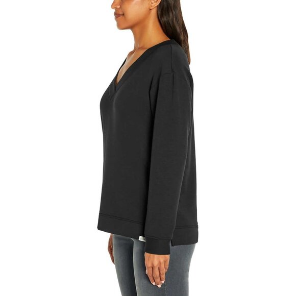 Orvis Women's V-Neck Dropped Shoulders Sweatshirt, Small, Black - Picture 2 of 11